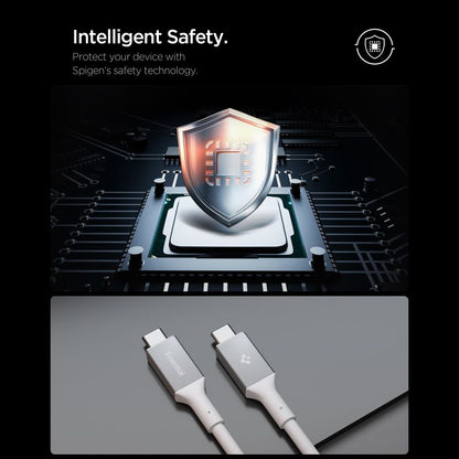 Data- en Oplaadkabel USB-C - USB-C Spigen EB24012CC, 240W, 1.2m, Wit