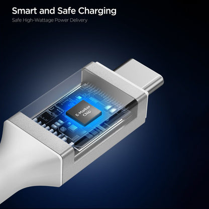Data- en Oplaadkabel USB-C - USB-C Spigen EB24012CC, 240W, 1.2m, Wit