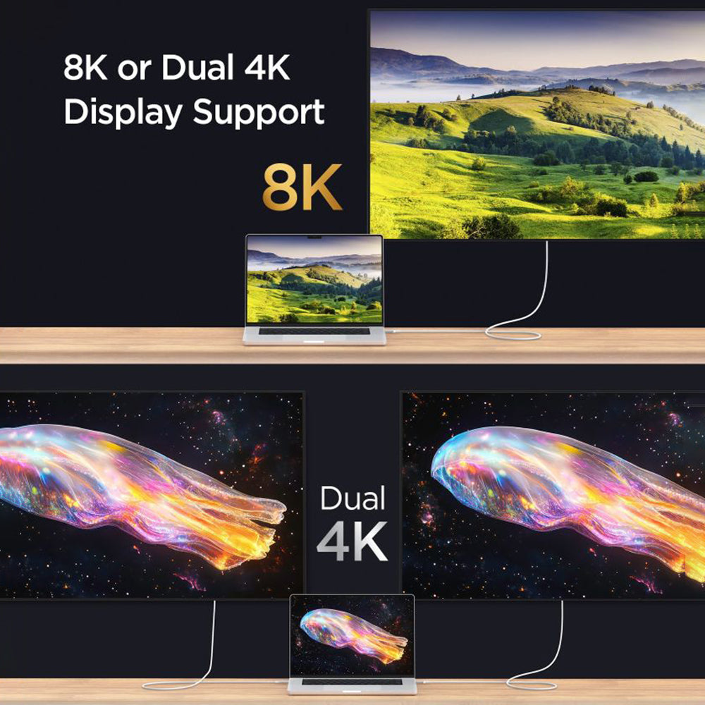 Data- en Oplaadkabel USB-C - USB-C Spigen EB24012CC, 240W, 1.2m, Wit