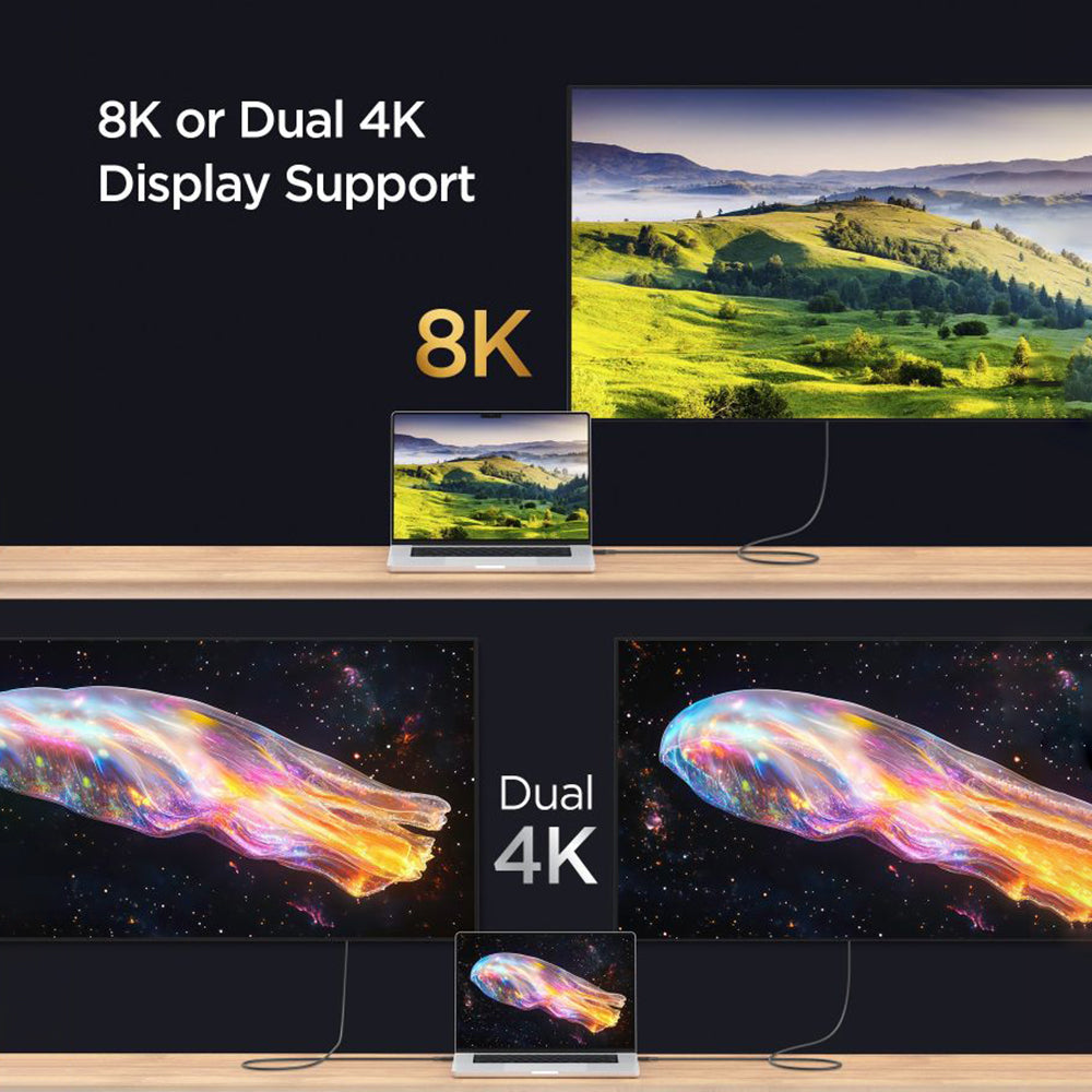 Data- en Oplaadkabel USB-C - USB-C Spigen EB24015CC, 240W, 1.5m, Wit ACA10422