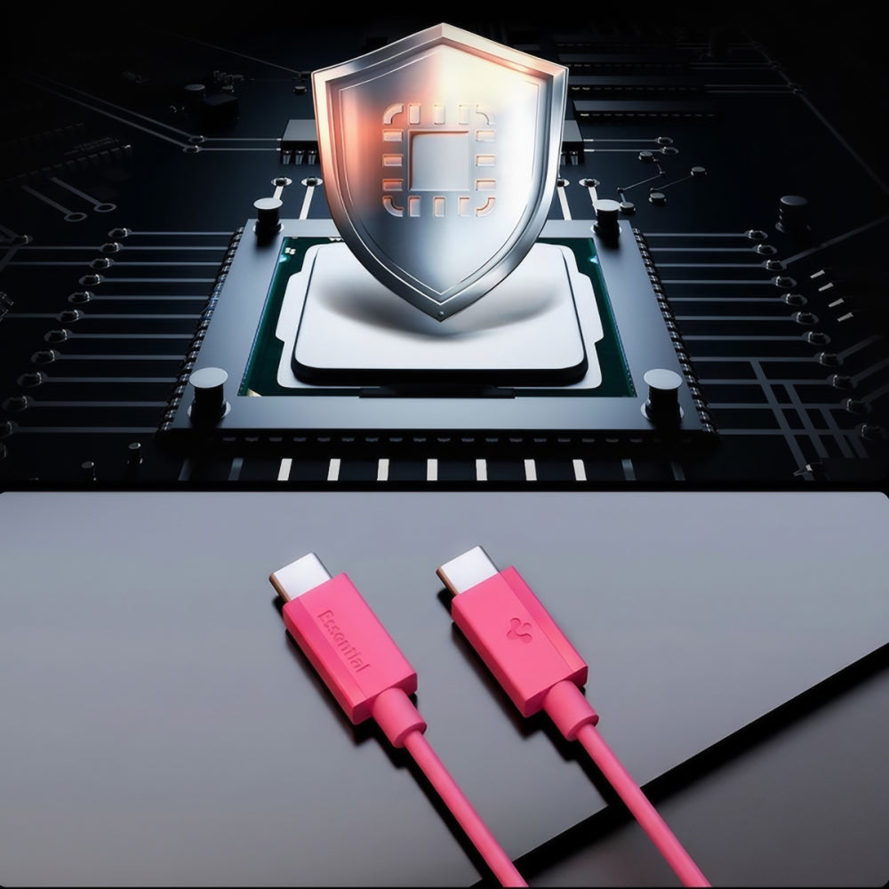 Câble de données et de charge USB-C - USB-C Spigen EB6010CC, 60W, 1m, Rose ACA10414