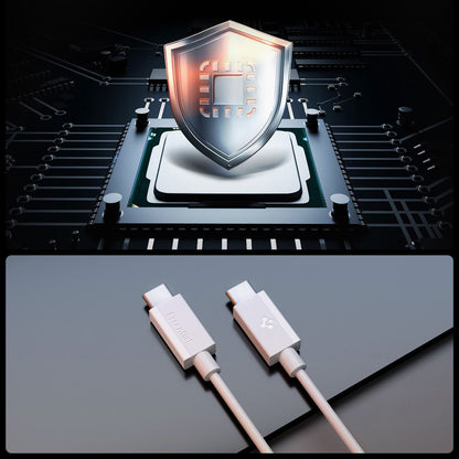 USB-C Data- en Oplaadkabel - USB-C Spigen Essential, 60W, 2m, Wit