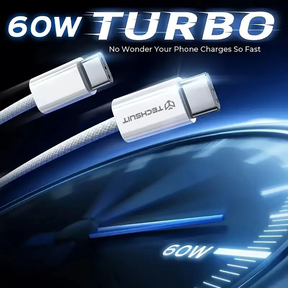 Daten- und Ladekabel USB-C - USB-C Techsuit PCB114D, 60W, 1m, Schwarz