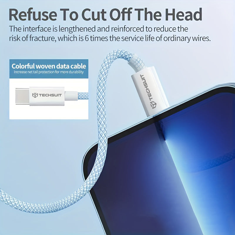 Daten- und Ladekabel USB-C - USB-C Techsuit PCB114D, 60W, 1m, Schwarz