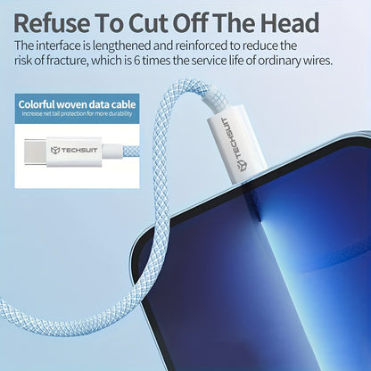 Daten- und Ladekabel USB-C - USB-C Techsuit PCB114D, 60W, 1m, Schwarz