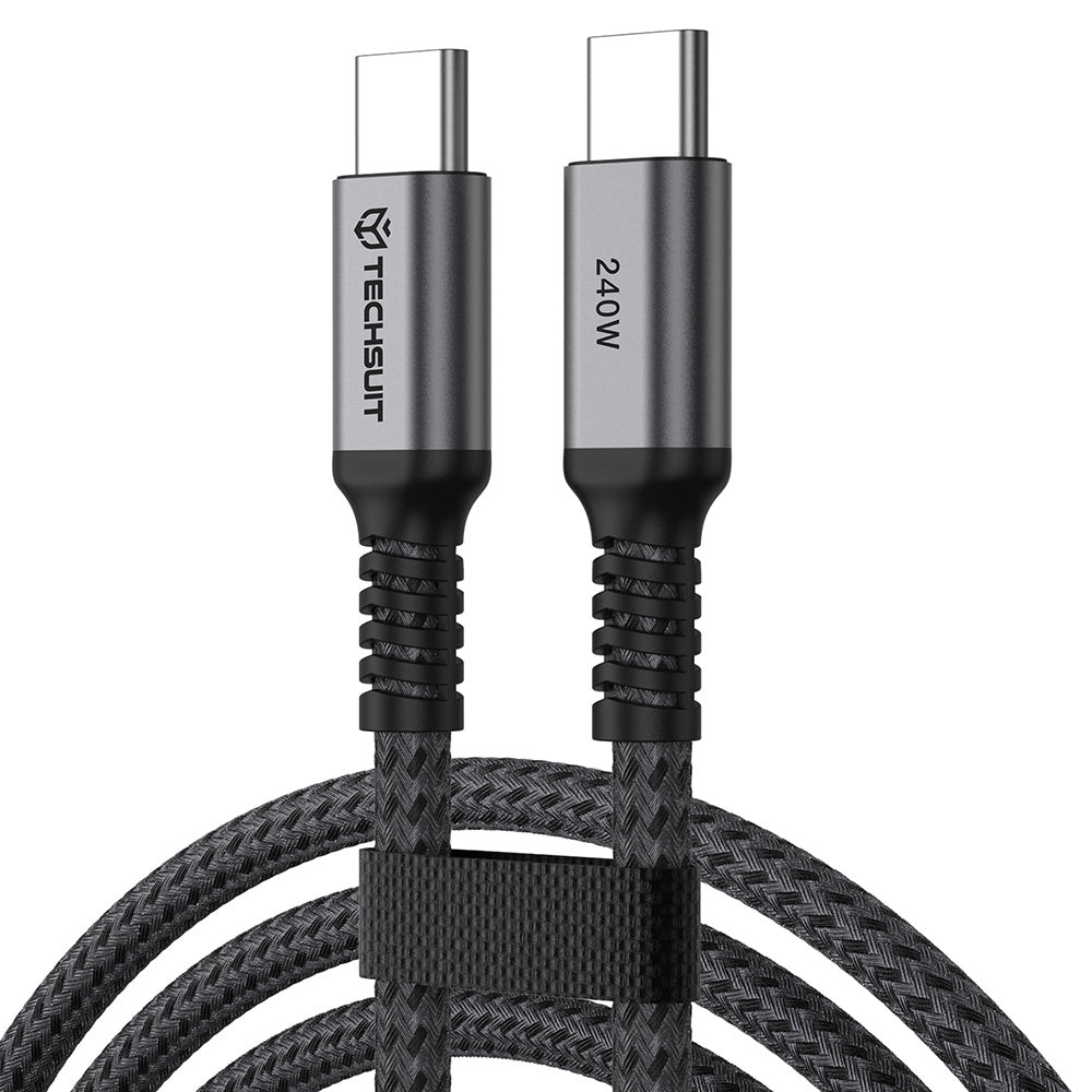 USB-C Daten- und Ladekabel - USB-C Techsuit TitanSync Pro CX2, 240W, 2m, Grau