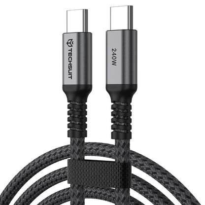 USB-C Daten- und Ladekabel - USB-C Techsuit TitanSync Pro CX2, 240W, 2m, Grau