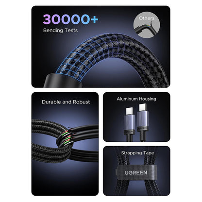 USB-C Data- en Oplaadkabel - USB-C UGREEN L532, 240W, 0.5m, Gri