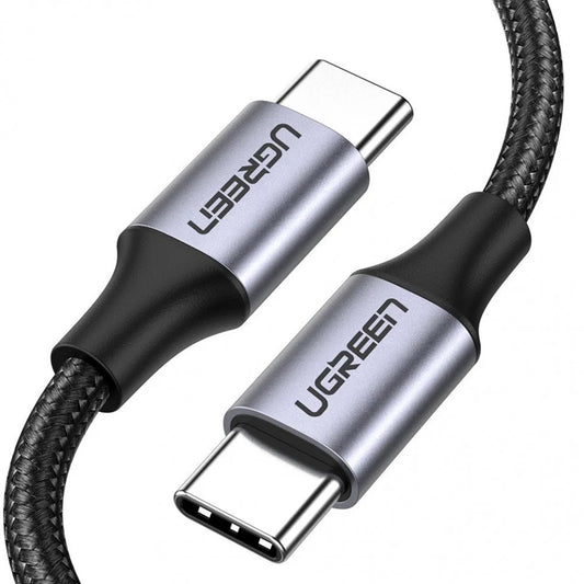 USB-C-naar-USB-C-data- en oplaadkabel UGREEN US261 (50152), 60 W, 2 m, grijs