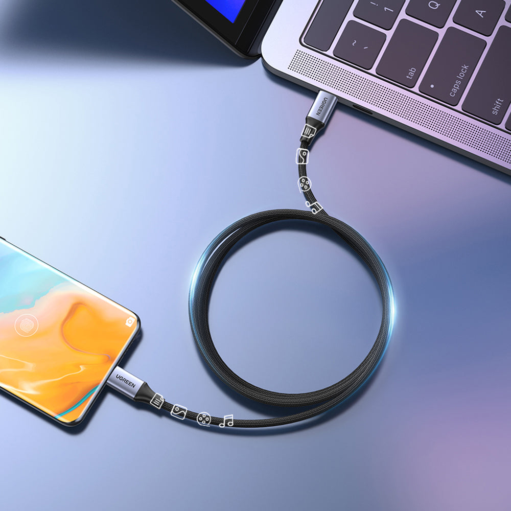 Câble de Données et de Charge USB-C - USB-C UGREEN US535, 240W, 1m, Gris