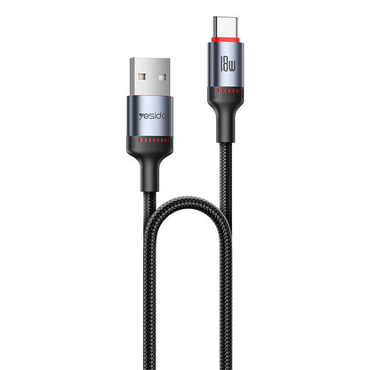 USB-C Data and Charging Cable - USB-C Yesido CA183, 60W, 2m, Black
