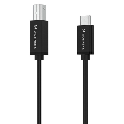 WZK WKDDY2S Printer Cable, USB-C - USB-B, 2m, Black