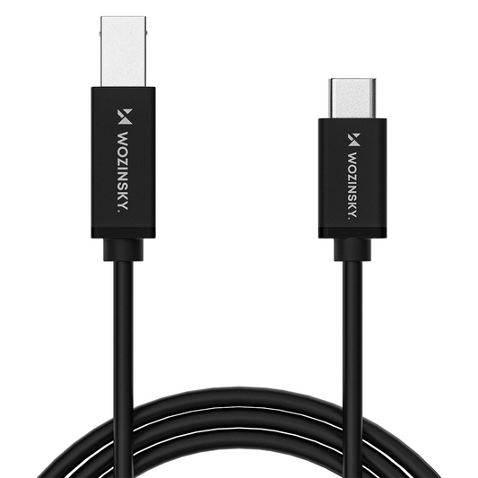 Printerkabel WZK WKDDY2S, USB-C - USB-B, 2m, Zwart