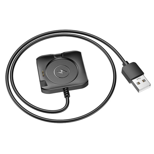 Oplaadkabel voor HOCO Y28 Smartwatch, USB-A, Zwart