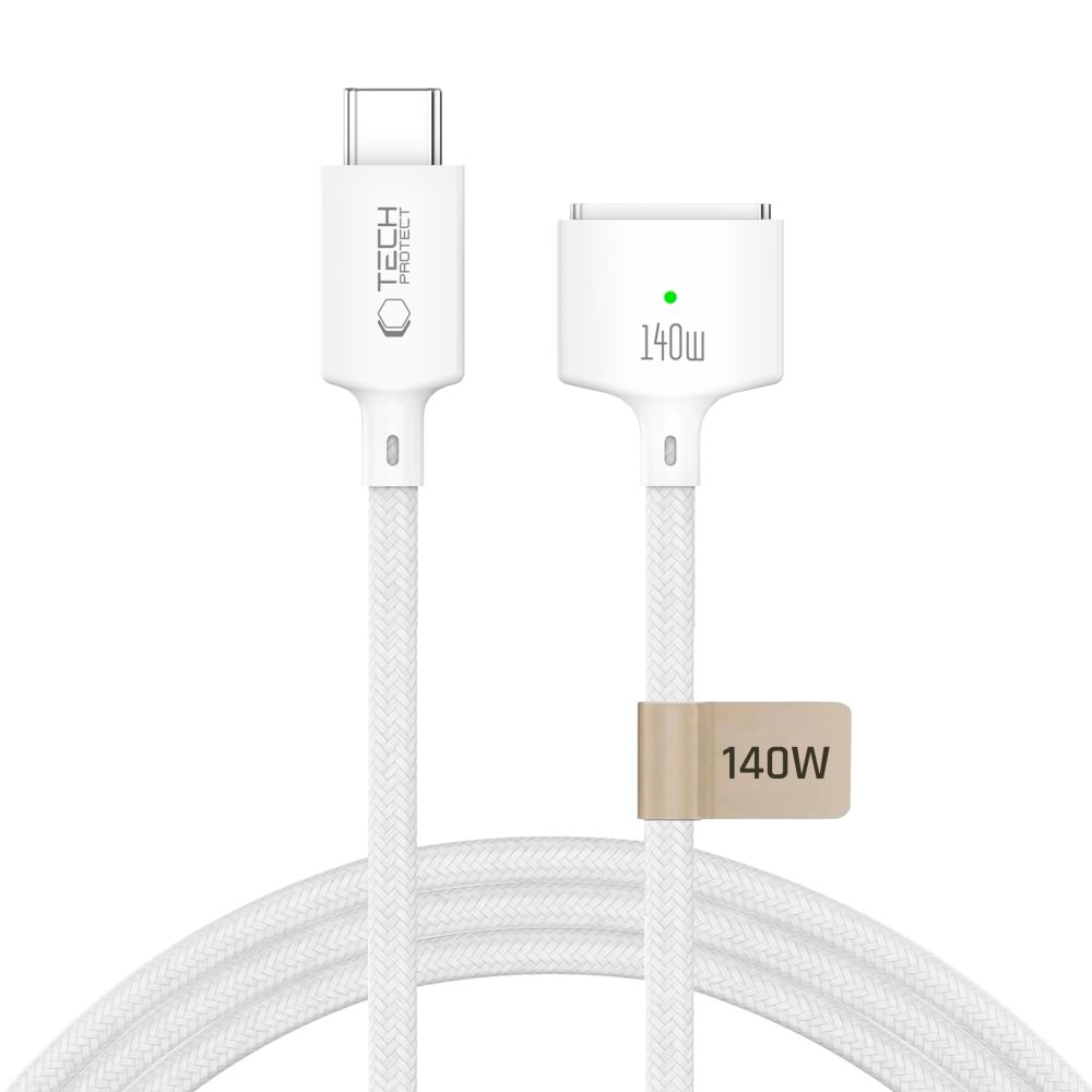 Tech-Protect MMC01 Ultraboost Ladekabel, USB-C - MagSafe 3, 140W, 3m, Weiß