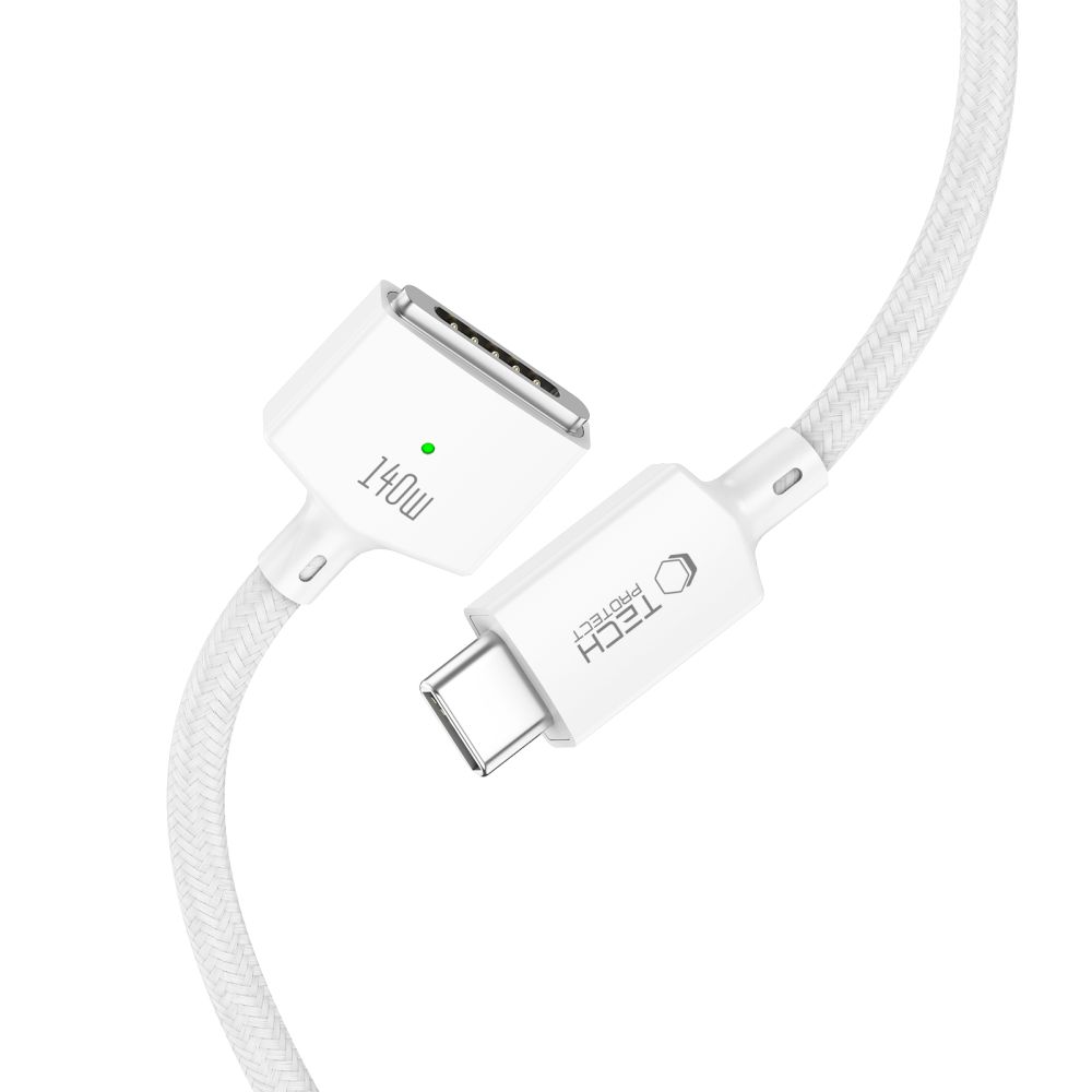 Oplaadkabel Tech-Protect MMC01 Ultraboost, USB-C - MagSafe 3, 140W, 2m, Wit