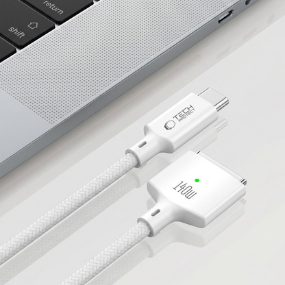 Oplaadkabel Tech-Protect MMC01 Ultraboost, USB-C - MagSafe 3, 140W, 2m, Wit