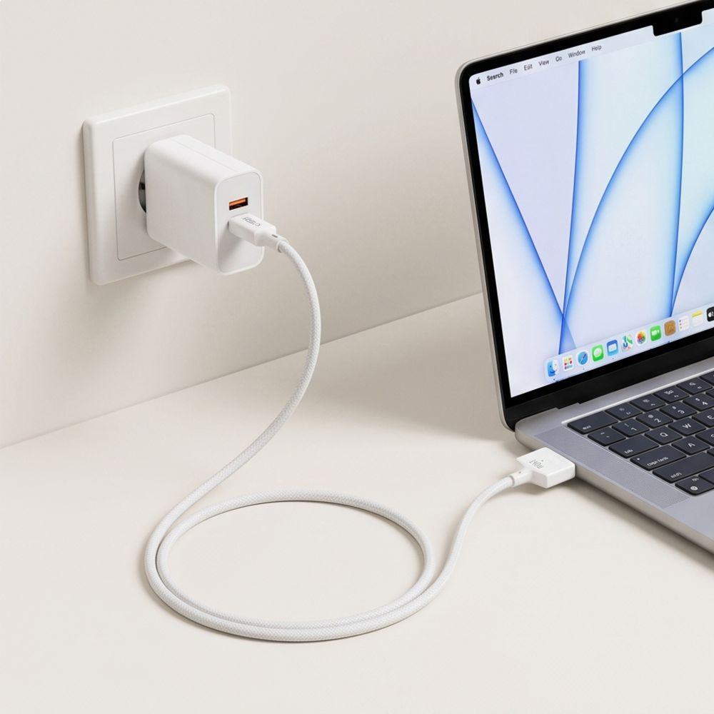 Tech-Protect MMC01 Ultraboost Ladekabel, USB-C - MagSafe 3, 140W, 3m, Weiß