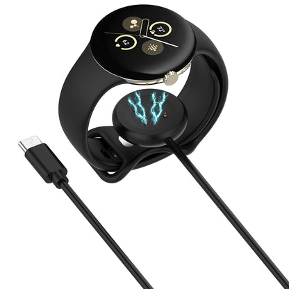 Techsuit THC5 Oplaadkabel voor Google Pixel Watch 3 45mm / Watch 3 41mm, USB-C, Zwart