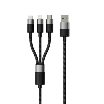 USB-A Charging Cable - Lightning / microUSB / USB-C Baseus StarSpeed 3in1, 20W, 0.6m, Black P10319900111-00