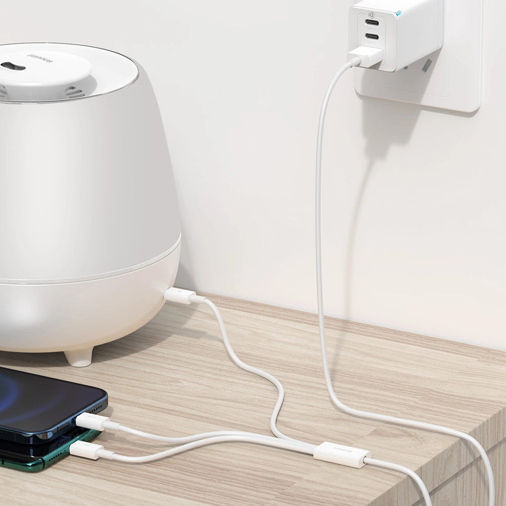 Câble de Chargement USB-A - Lightning / microUSB / USB-C Baseus Superior 3in1 Series, 20W, 1m, Blanc P10320105221-00