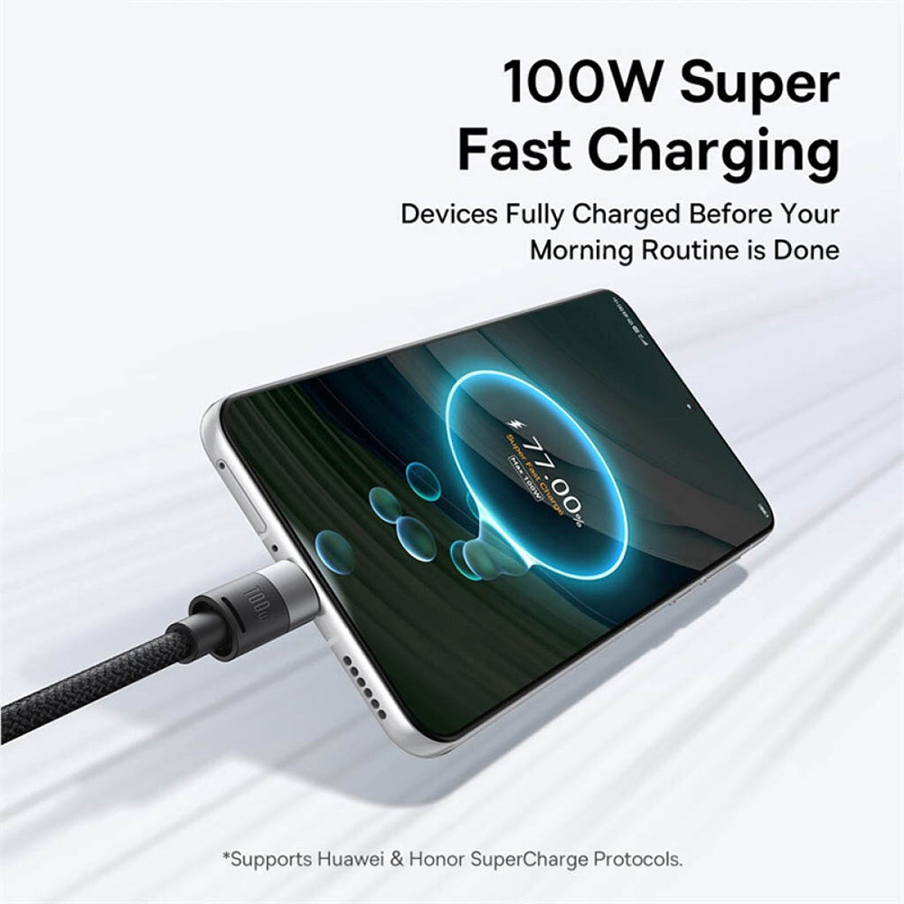 Câble de Chargement USB-A - Lightning / microUSB / USB-C Baseus StarSpeed, 100W, 1.5m, Blanc P10319900211-00