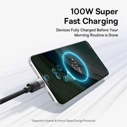 Câble de Chargement USB-A - Lightning / microUSB / USB-C Baseus StarSpeed, 100W, 1.5m, Blanc P10319900211-00