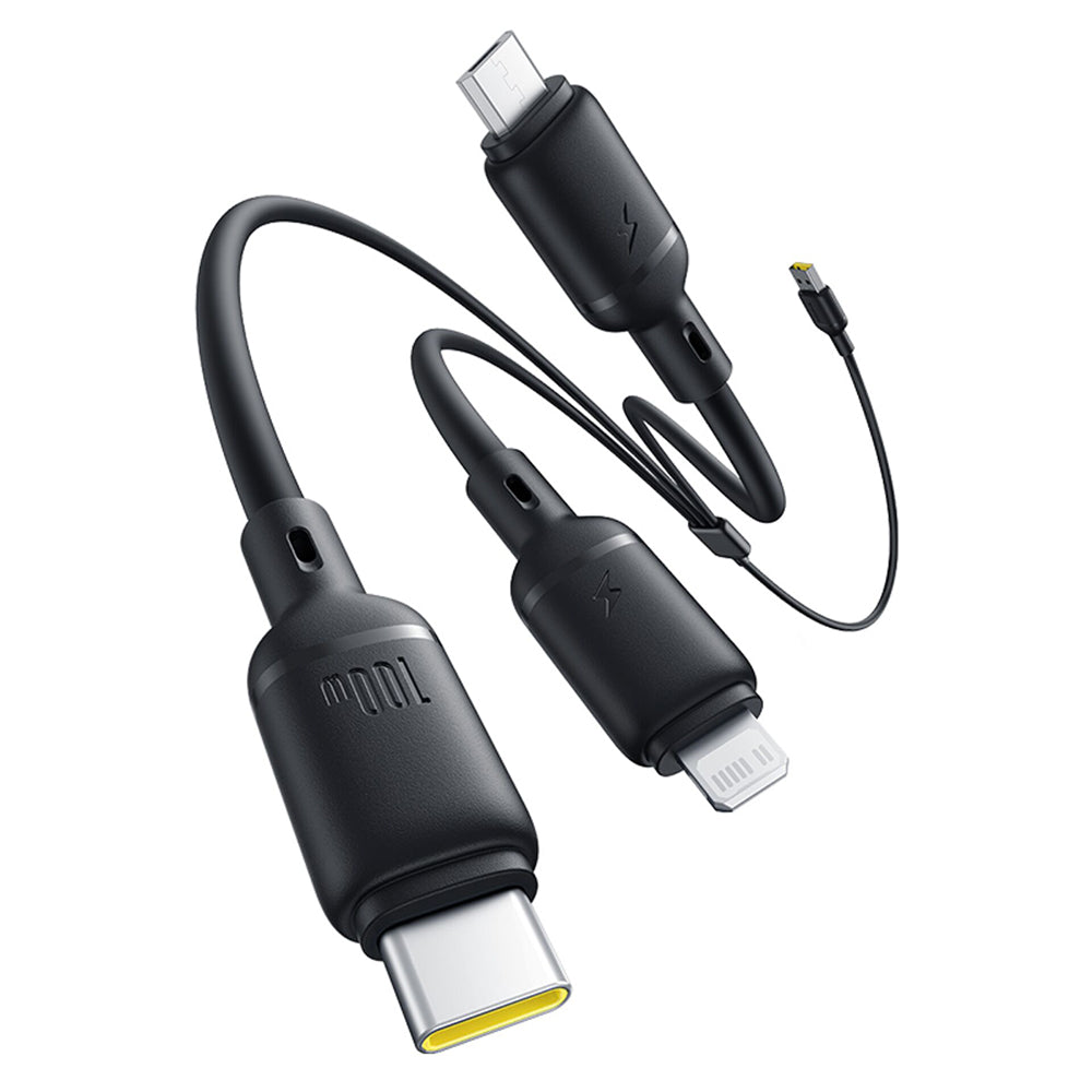 USB-A - Lightning / microUSB / USB-C Baseus Silky 3in1 Oplaadkabel, 100W, 1.5m, Zwart P10377705123-00