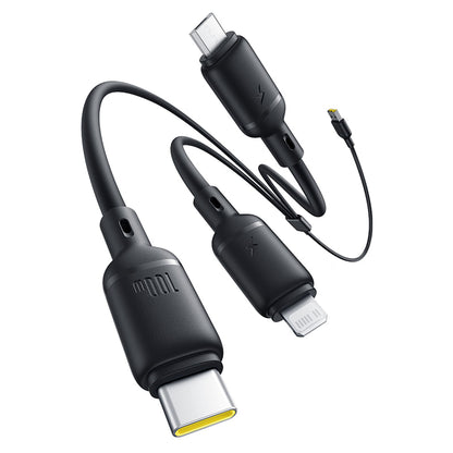 USB-A - Lightning / microUSB / USB-C Baseus Silky 3in1 Oplaadkabel, 100W, 1.5m, Zwart P10377705123-00