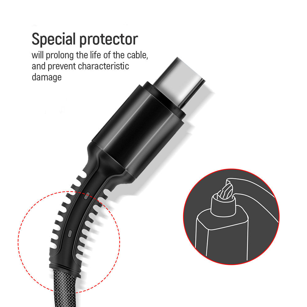 Câble de charge USB-A - Lightning / microUSB / USB-C ColorWay CW-CBU3003, 20W, 1.2m, Gris