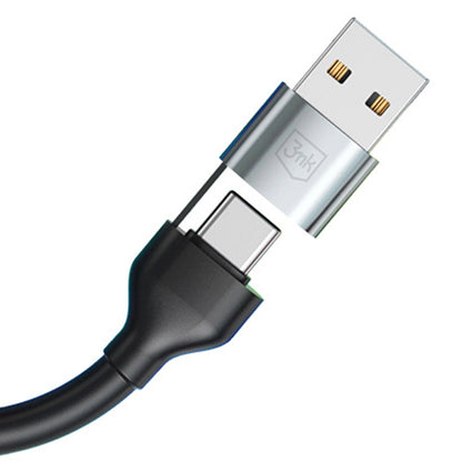USB-A / USB-C Ladekabel - Lightning / microUSB / USB-C 3MK Hyper N, 18W, 1.2m, Schwarz