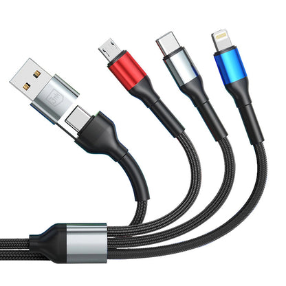 USB-A / USB-C Ladekabel - Lightning / microUSB / USB-C 3MK Hyper N, 18W, 1.2m, Schwarz