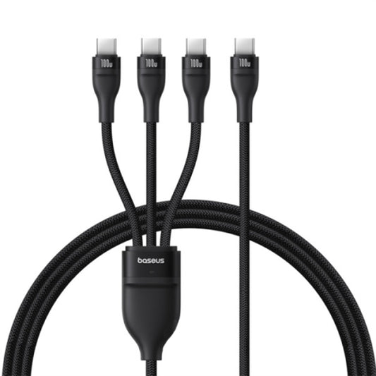 USB-C Oplaadkabel - 3 x USB-C Baseus Flash Series III 3in1, 100W, 1.5m, Zwart P10377503111-00