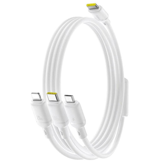 USB-C - Lightning / microUSB / USB-C Baseus Silky 3in1 Oplaadkabel, 100W, 1.5m, Wit P10377706213-00