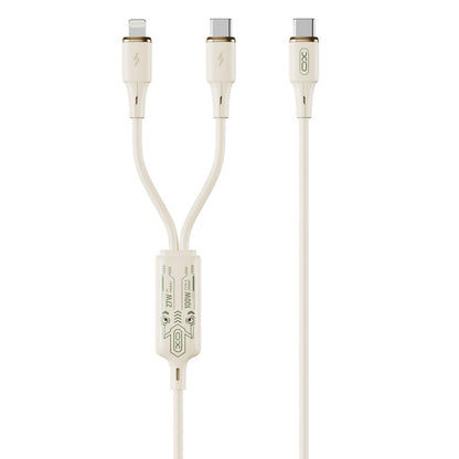 USB-C - Lightning / USB-C Oplaadkabel XO Design NB-Q262 2in1, 100W, 1,2m, Beige