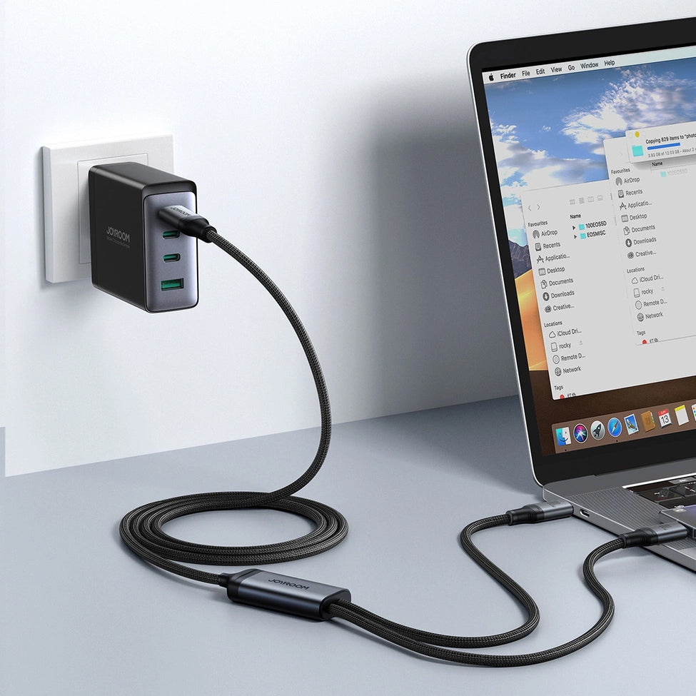 USB-C Oplaadkabel - USB-C Joyroom SA21-1T2, 100W, 1,5m, Zwart 