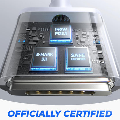 Câble de Chargement USB-C - MagSafe 3 Lisen, 140W, 2m, Argenté YL0123070001