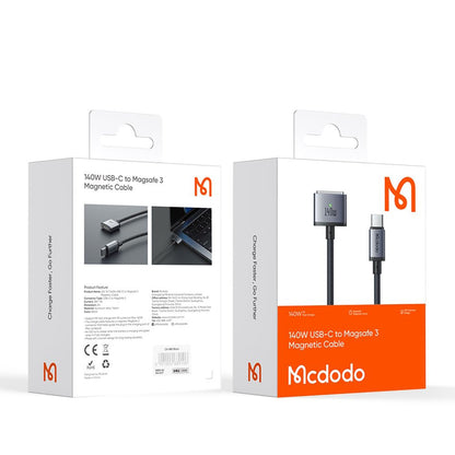 McDodo CA-1470 Oplaadkabel, USB-C - MagSafe 3, 140W, 2m, Zwart