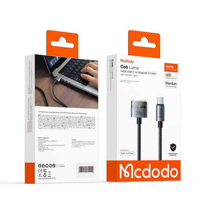 McDodo CA-2070 Oplaadkabel, USB-C - MagSafe 3, 140W, 2m, Zwart
