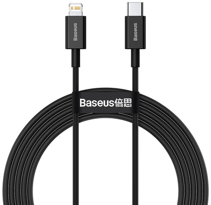 Gegevens- en oplaadkabel USB-C - Lightning Baseus Superior Series, 20W, 2m, Zwart CATLYS-C01