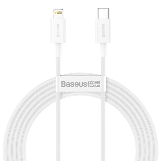 Gegevens- en oplaadkabel USB-C - Lightning Baseus Superior Series, 20W, 2m, Wit CATLYS-C02 