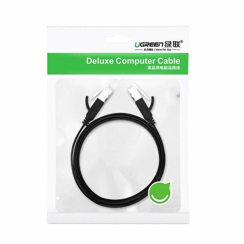 UGREEN Netwerkkabel NW101 Plat, UTP, Cat6, 1m, Zwart 
