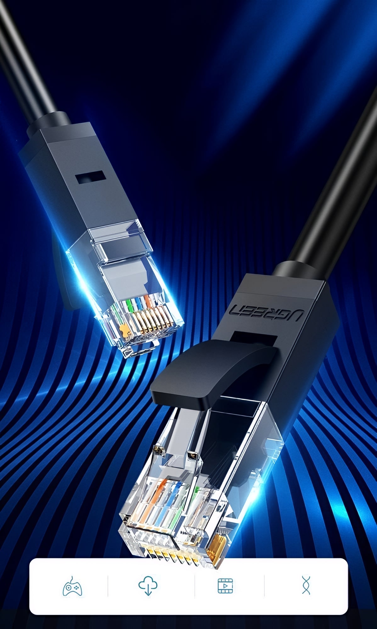 UGREEN NW102 Netzwerkkabel, UTP, Cat6, 15m, Schwarz