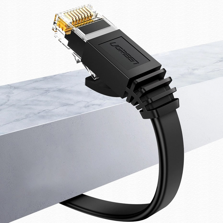 Câble Réseau UGREEN NW102 Flat, UTP, Cat6, 0,5 m, Noir