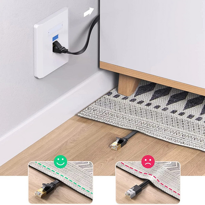 Câble Réseau UGREEN NW102 Flat, UTP, Cat6, 0,5 m, Noir