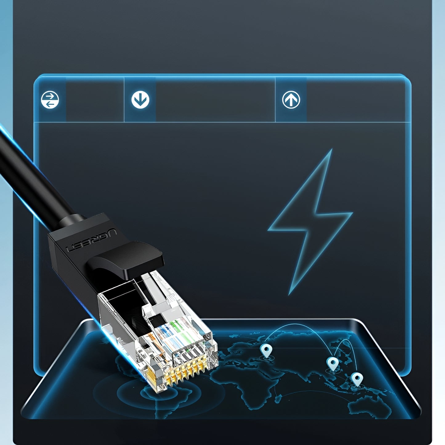 UGREEN NW102 Netzwerkkabel, UTP, Cat6, 15m, Schwarz