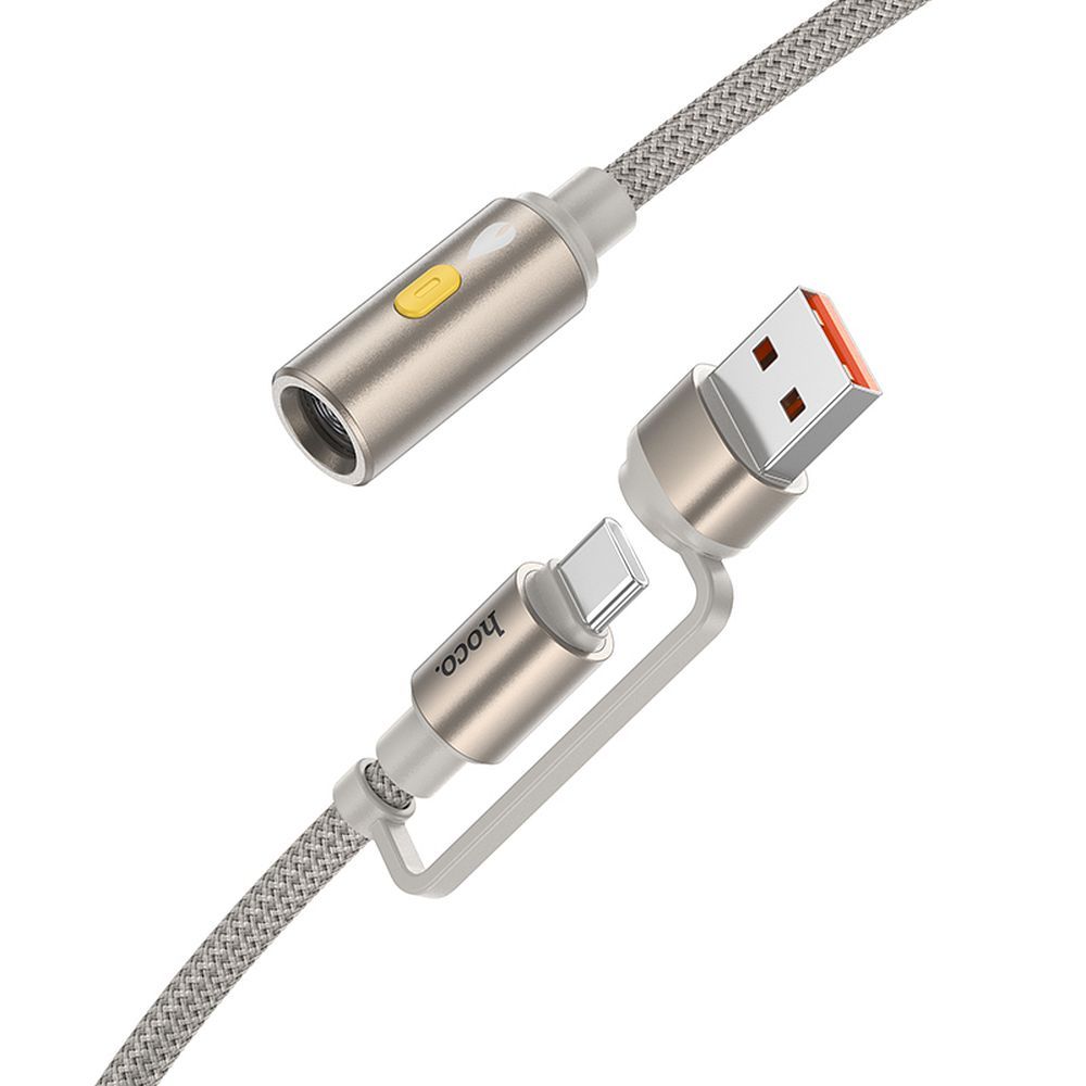 Elektrisches Feuerzeug HOCO UA38B, USB-C / USB-A, 0,3m, Gold