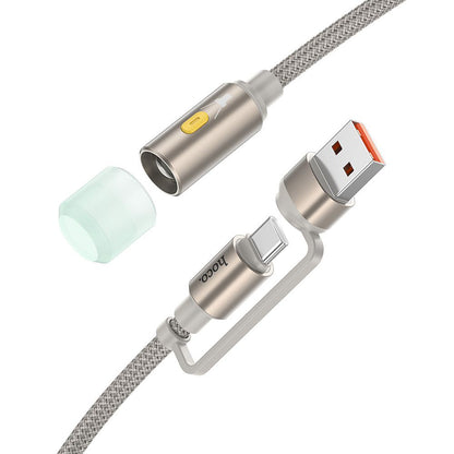 Câble Led HOCO UA38C, USB-C / USB-A, 0.3m, Doré