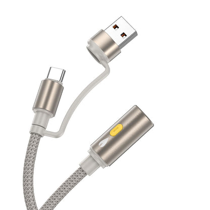 Elektrisches Feuerzeug HOCO UA38B, USB-C / USB-A, 0,3m, Gold