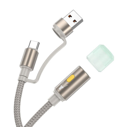 Câble Led HOCO UA38C, USB-C / USB-A, 0.3m, Doré